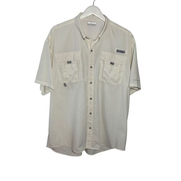 Columbia PFG white short sleeve button up fishing shirt - XL - Picture 2 of 9
